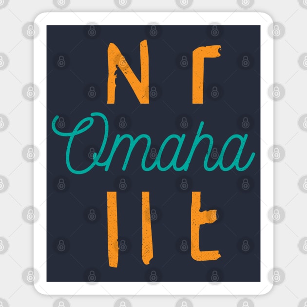 Omaha Nebraska City Typography Sticker by Commykaze